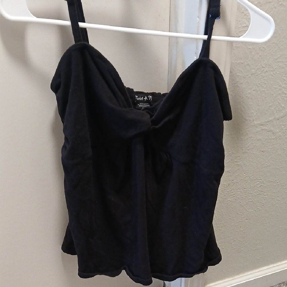 Women's Black Top Twisted Tees (About Medium)